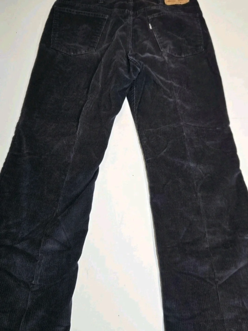 Vintage 1983 Levi's 517 Corduroy Pants 38x30 Black Bootcut White Tab USA Made